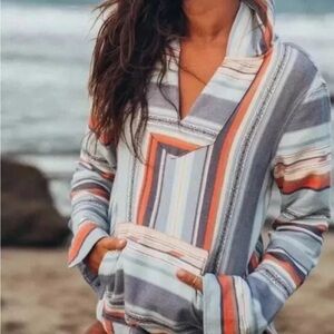Faherty Womens Baja Hoodie Sierra Paradise Cotton Blend Sz Medium M Aztec Cozy
